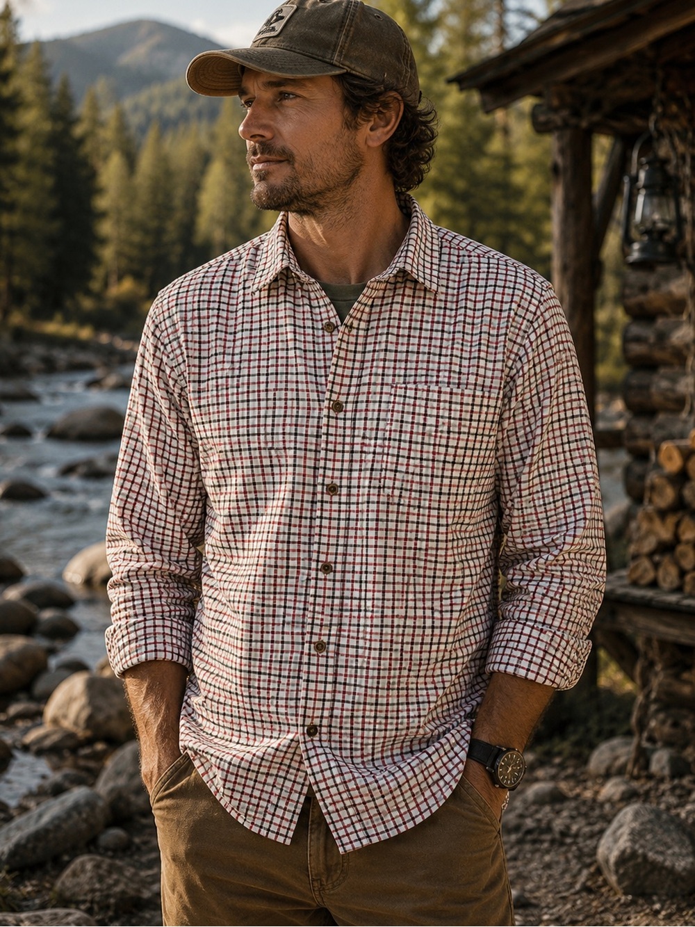 Eddie Bauer Relaxed Fit Plaid Outdoors Heritage Button Down Shirt Size M
